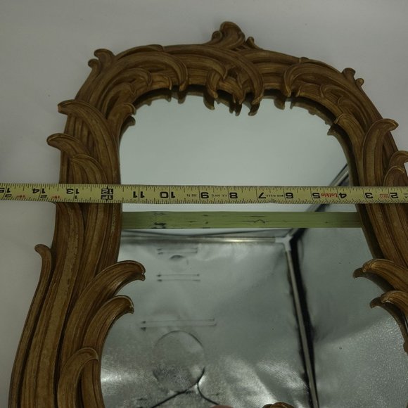 Vint Syroco Wall Mirror Rectangle Gold Ornate Carved Wood MC Hollywood USA 21.5" - Picture 14 of 15